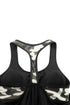 Black Contrast Splice Racerback Tankini Printed 2Pcs Set